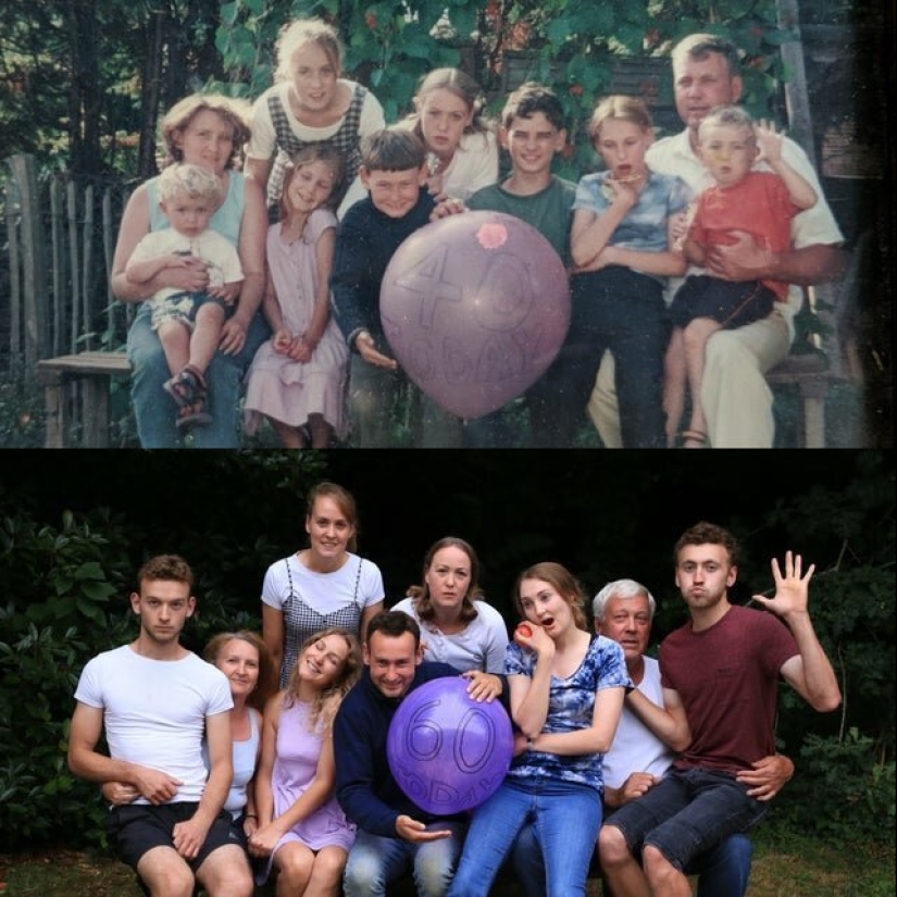 22 lovely frames from family albums, recreated years later