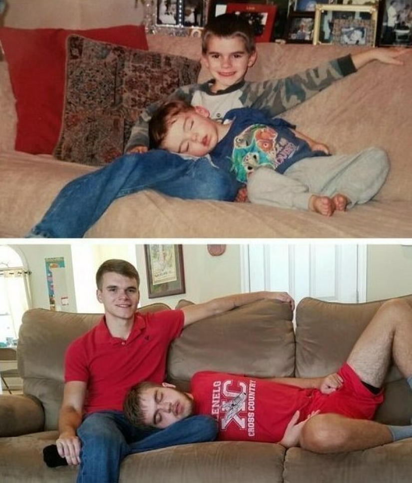 22 lovely frames from family albums, recreated years later