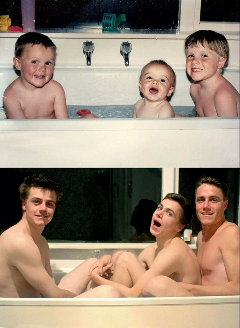 22 lovely frames from family albums, recreated years later