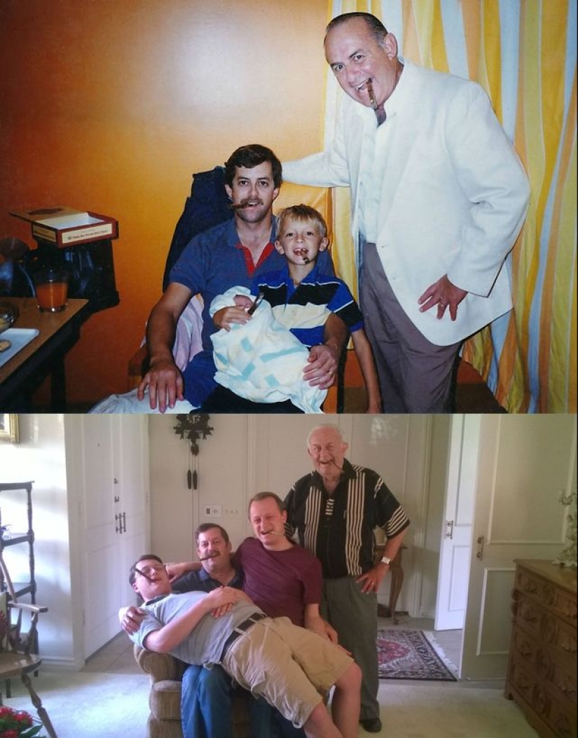 22 lovely frames from family albums, recreated years later