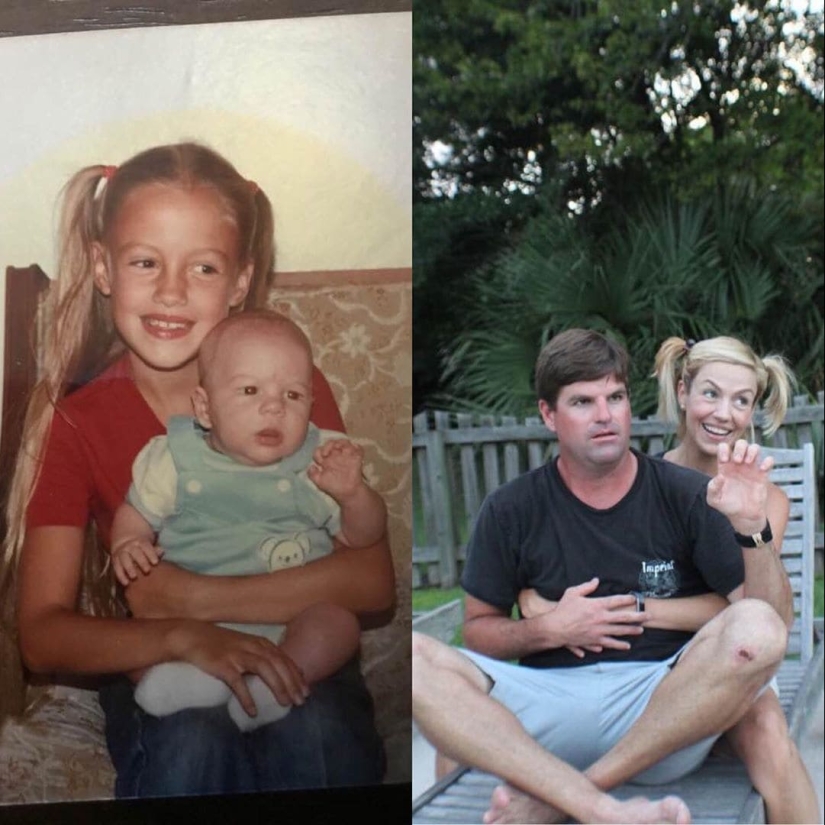 22 lovely frames from family albums, recreated years later