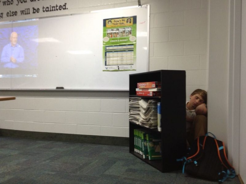 22 photos of people asleep in the most unexpected places