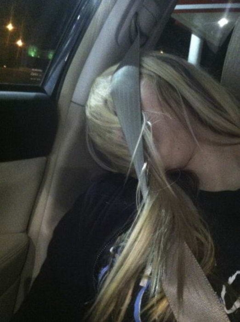 22 photos of people asleep in the most unexpected places