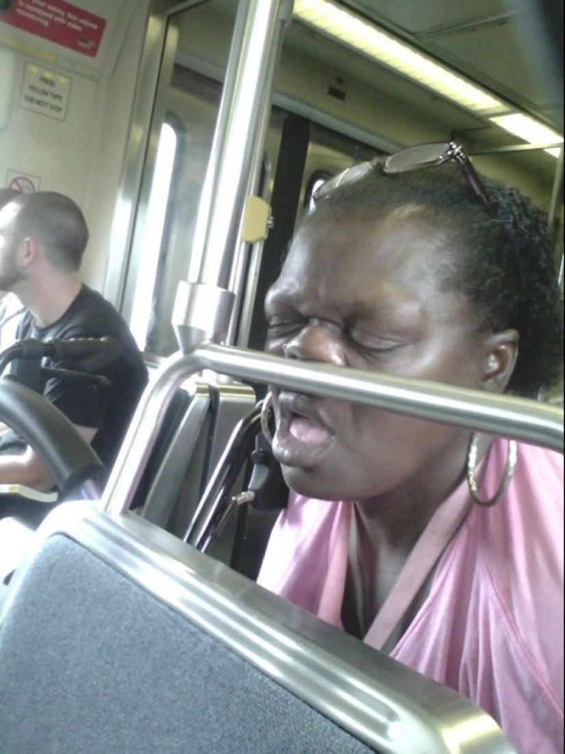 22 photos of people asleep in the most unexpected places