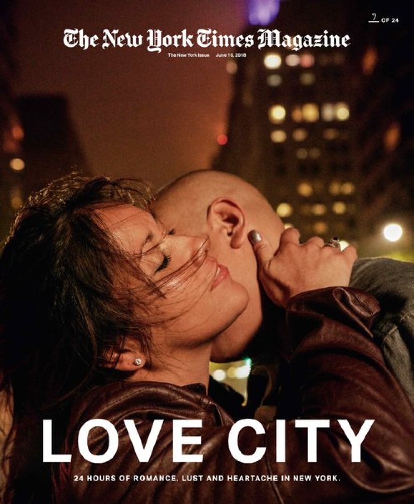 24 kisses in 24 hours: a dizzying project by a photographer from New York