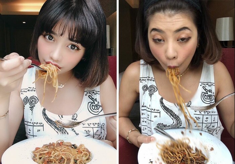 30 best collages "Instagram and reality" from a girl from Thailand 30 best collages "Instagram and reality" from a girl from Thailand