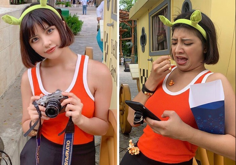 30 best collages "Instagram and reality" from a girl from Thailand 30 best collages "Instagram and reality" from a girl from Thailand