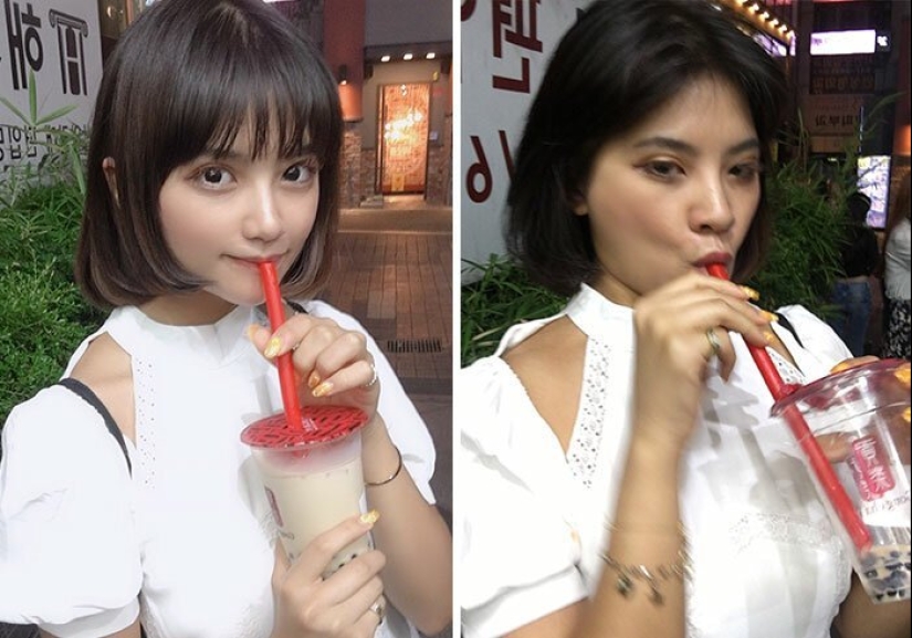 30 best collages "Instagram and reality" from a girl from Thailand 30 best collages "Instagram and reality" from a girl from Thailand