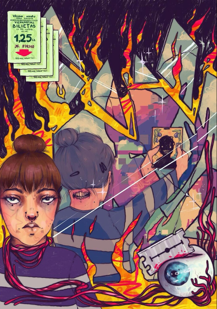 33 ilustraciones que combinan imágenes espeluznantes con detalles relajantes de este talentoso artista 33 ilustraciones que combinan imágenes espeluznantes con detalles relajantes de este talentoso artista