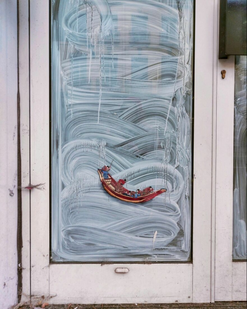 9 Humorous Street Art Pieces Incorporated Into The Streets By Oakoak 9 Humorous Street Art Pieces Incorporated Into The Streets By Oakoak