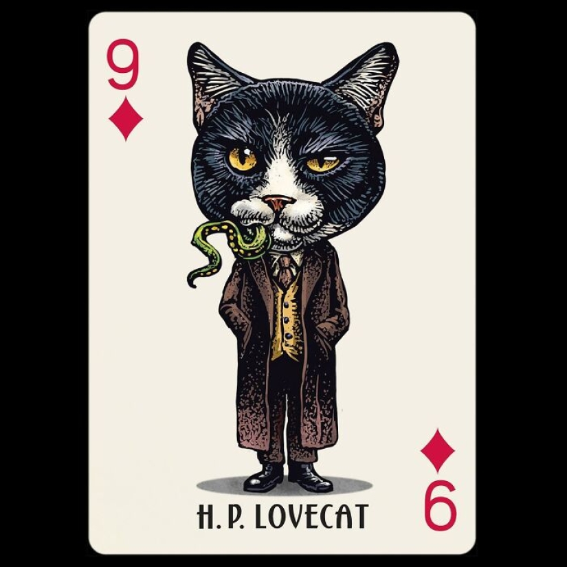 Artist Illustrates Card Decks Inspired By Famous People Or Characters That Pose As Dogs Or Cats