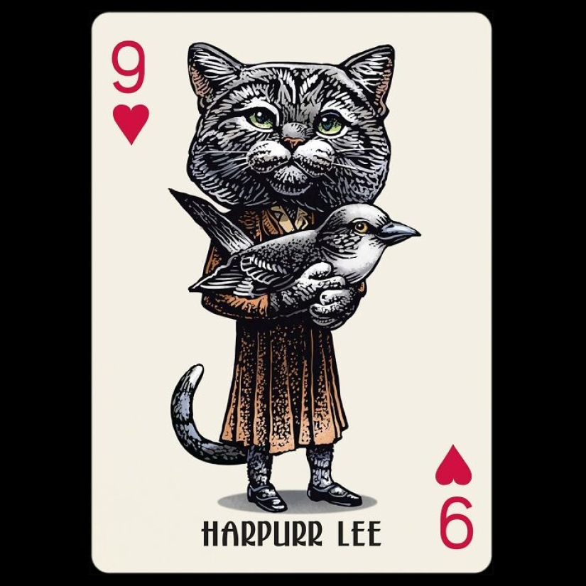 Artist Illustrates Card Decks Inspired By Famous People Or Characters That Pose As Dogs Or Cats