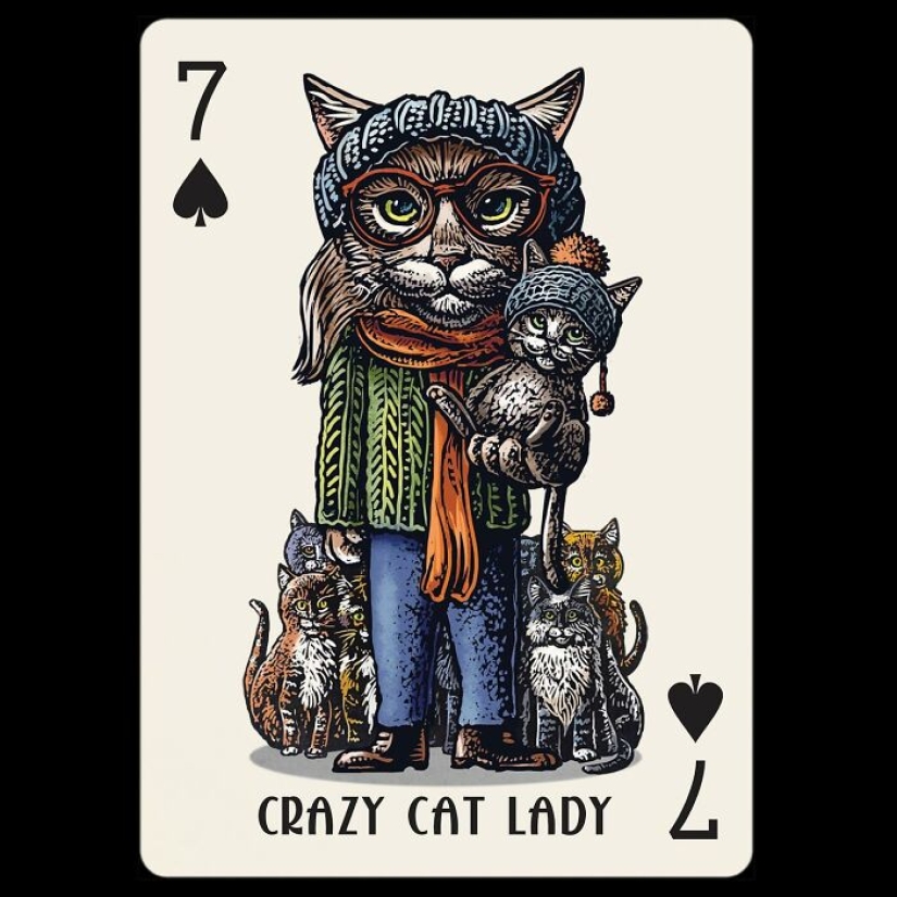 Artist Illustrates Card Decks Inspired By Famous People Or Characters That Pose As Dogs Or Cats