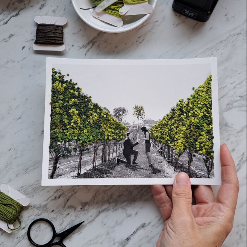 Artist Transforms Photographs Into Vibrant Pieces Of Art By Embroidering Them