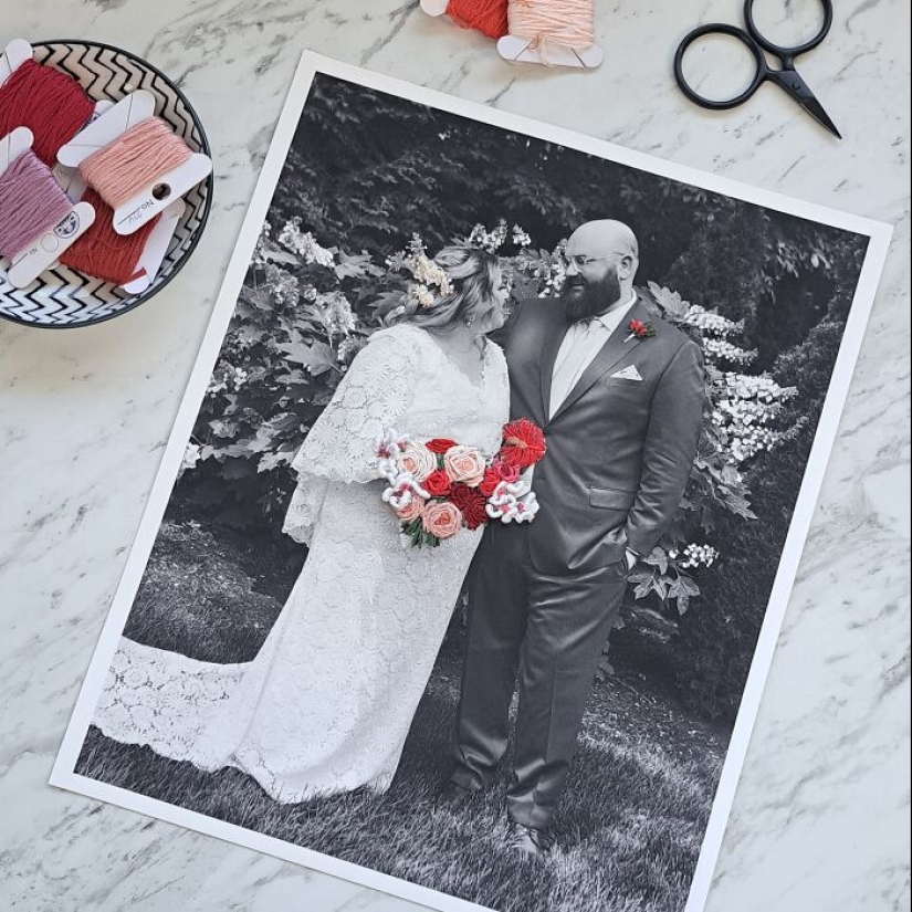 Artist Transforms Photographs Into Vibrant Pieces Of Art By Embroidering Them