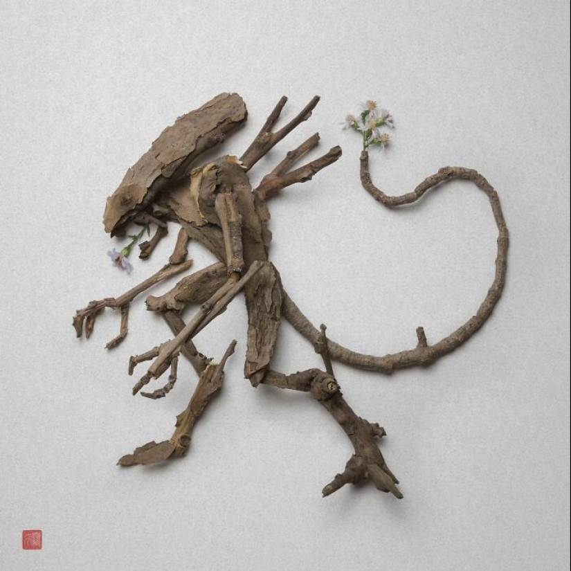 Artista crea esculturas de animales a partir de arreglos florales