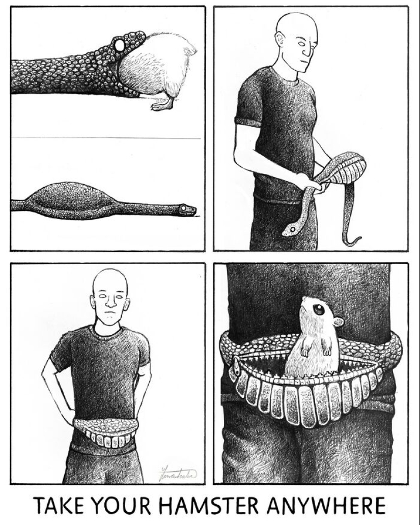 Artista ilustra animales surrealistas de aspecto divertido en un tipo de estilo de enciclopedia científica