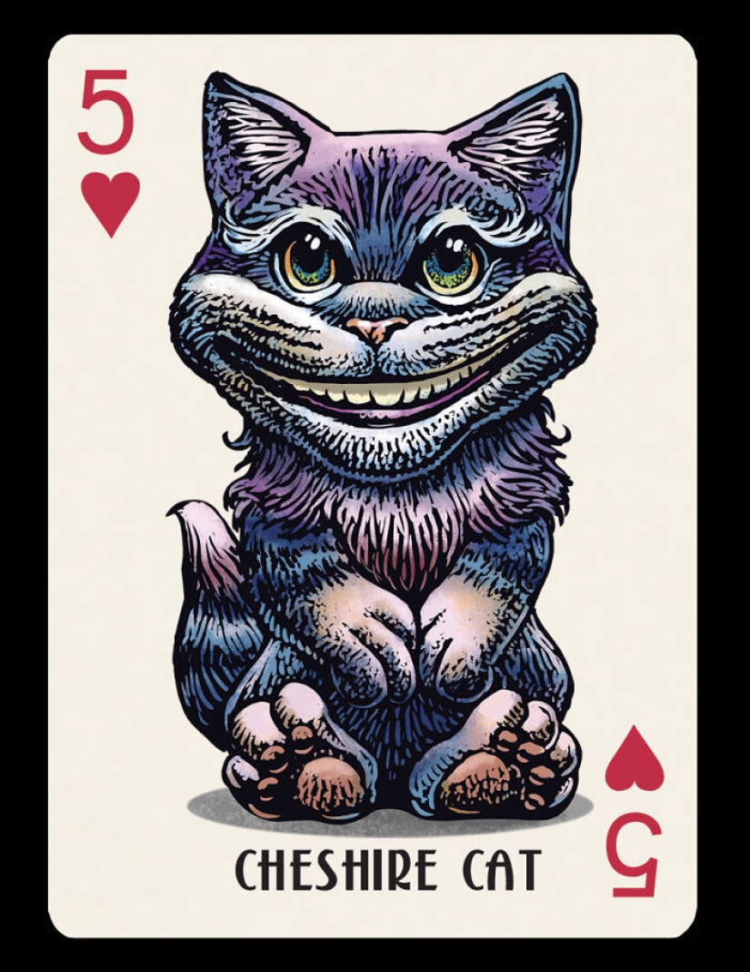 Artista ilustra barajas de cartas inspiradas en personajes famosos o que se hacen pasar por perros o gatos