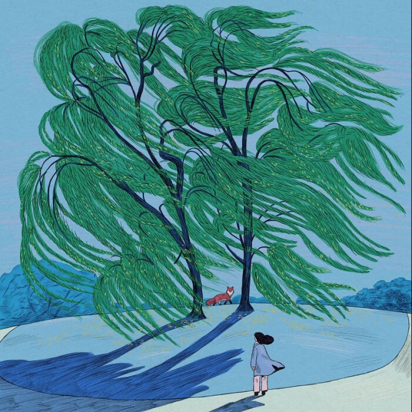 Artista ilustra momentos cotidianos con un toque mágico o absurdo Artista ilustra momentos cotidianos con un toque mágico o absurdo