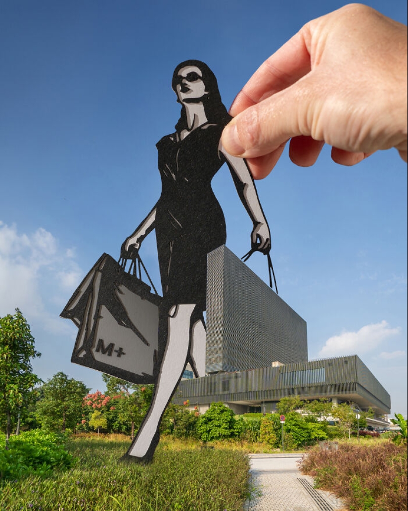 Artista transforma lugares emblemáticos con recortes de papel y crea una nueva historia