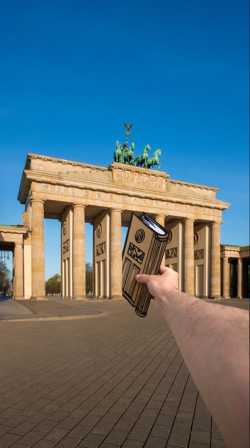 Artista transforma lugares emblemáticos con recortes de papel y crea una nueva historia