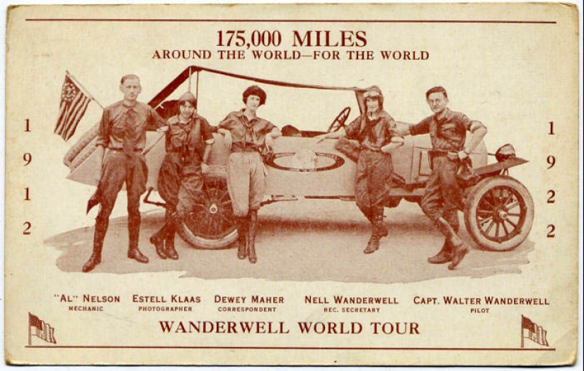 As a 16-year-old girl in the early XX century circled the globe by car
