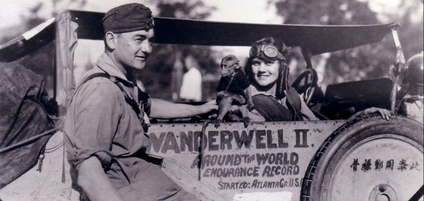 As a 16-year-old girl in the early XX century circled the globe by car