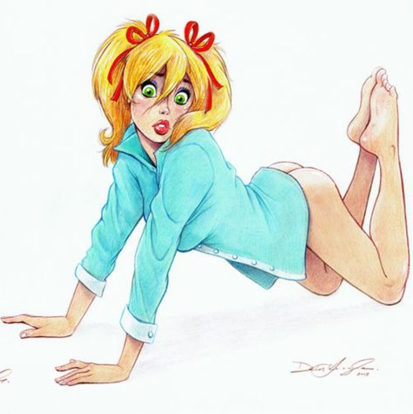 Bebé Mandy y su" padre " - ilustrador Dean Eagle