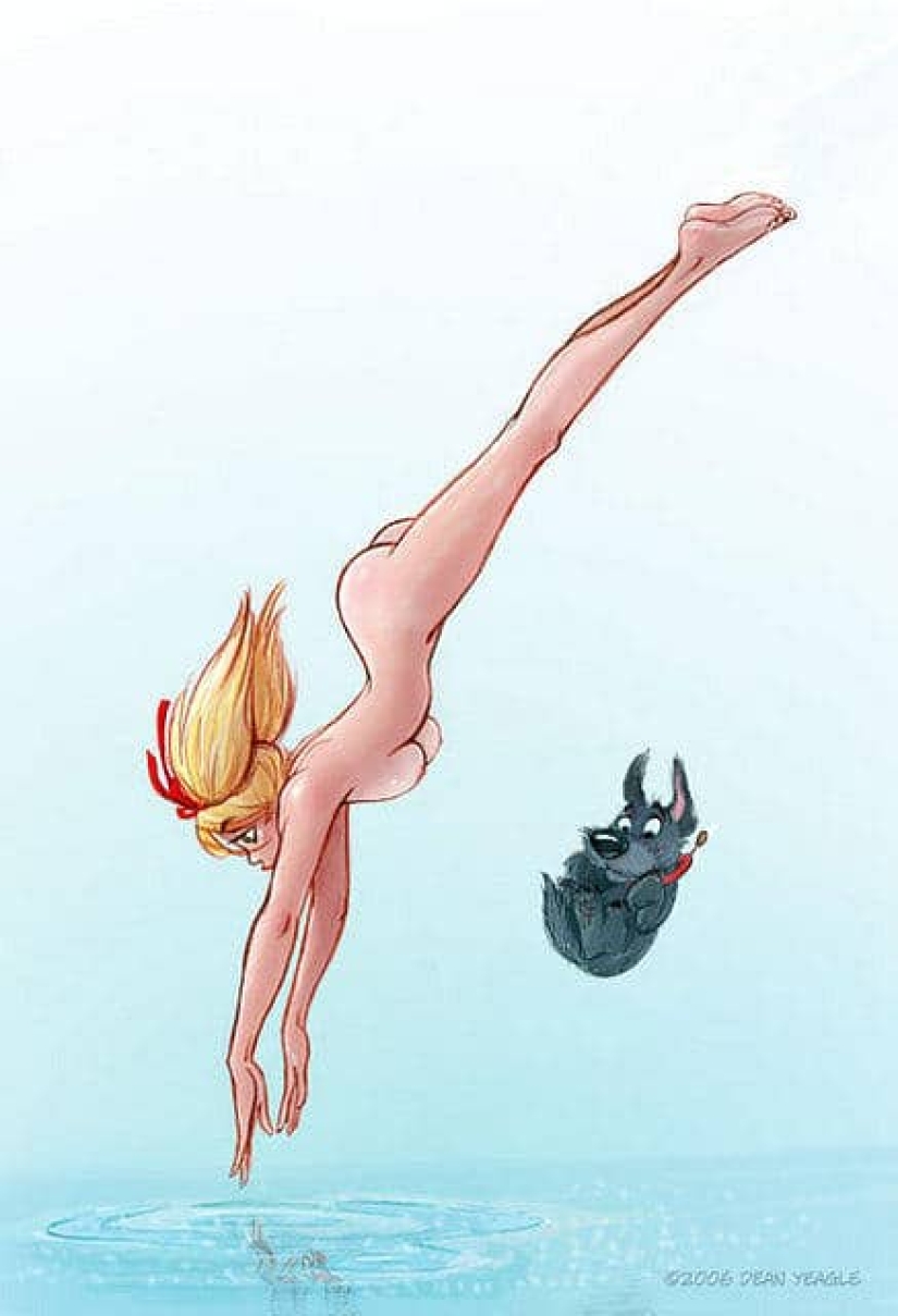 Bebé Mandy y su" padre " - ilustrador Dean Eagle