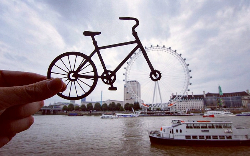 British photographer modifies famous landmarks with paper and scissors British photographer modifies famous landmarks with paper and scissors