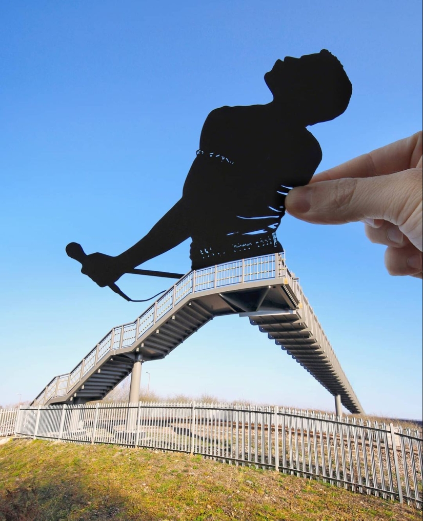 British photographer modifies famous landmarks with paper and scissors British photographer modifies famous landmarks with paper and scissors
