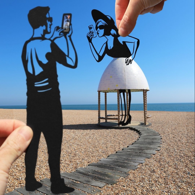 British photographer modifies famous landmarks with paper and scissors British photographer modifies famous landmarks with paper and scissors
