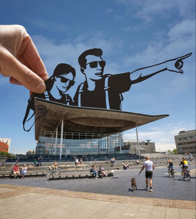 British photographer modifies famous landmarks with paper and scissors British photographer modifies famous landmarks with paper and scissors