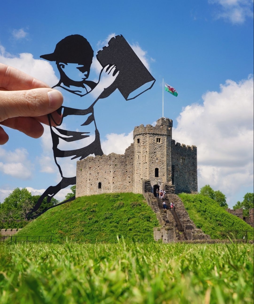 British photographer modifies famous landmarks with paper and scissors British photographer modifies famous landmarks with paper and scissors