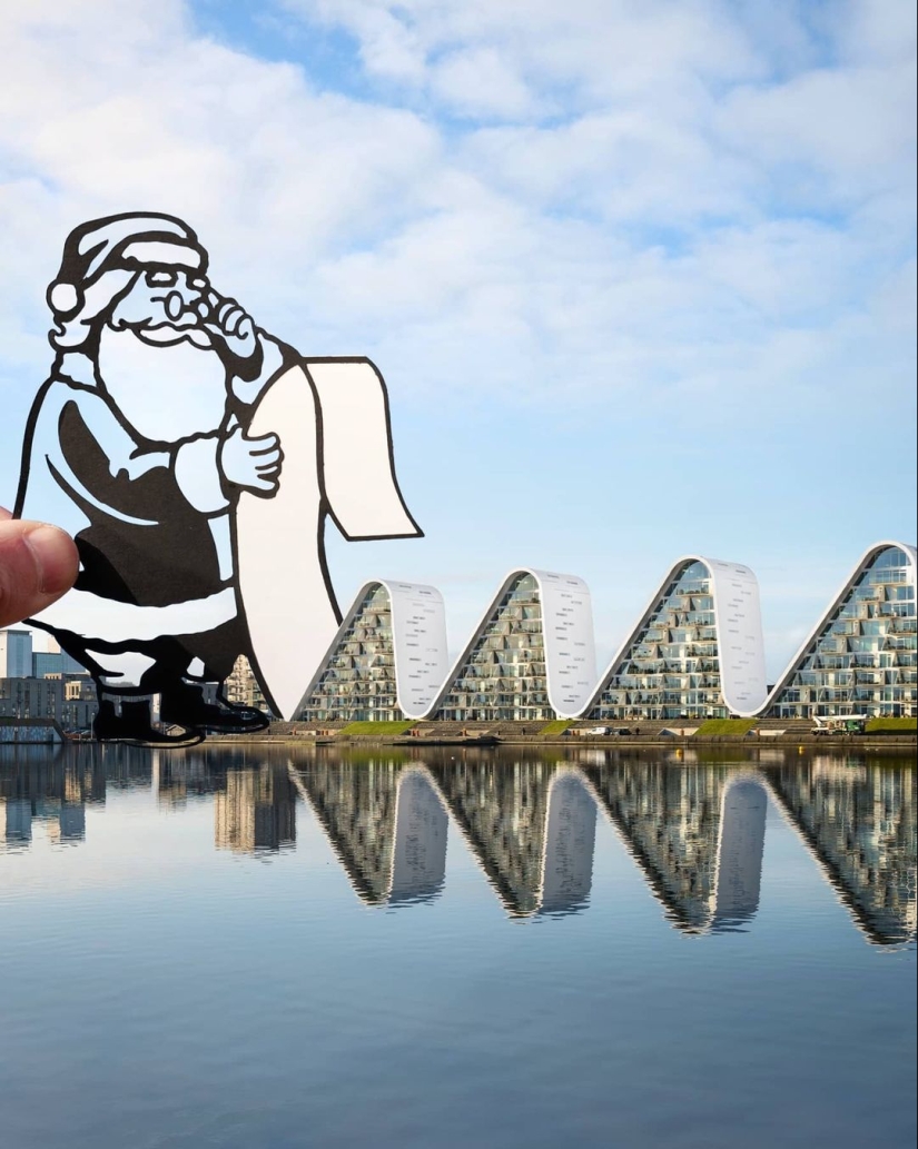 British photographer modifies famous landmarks with paper and scissors British photographer modifies famous landmarks with paper and scissors