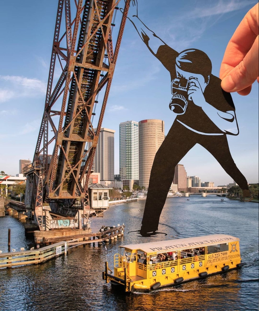 British photographer modifies famous landmarks with paper and scissors British photographer modifies famous landmarks with paper and scissors