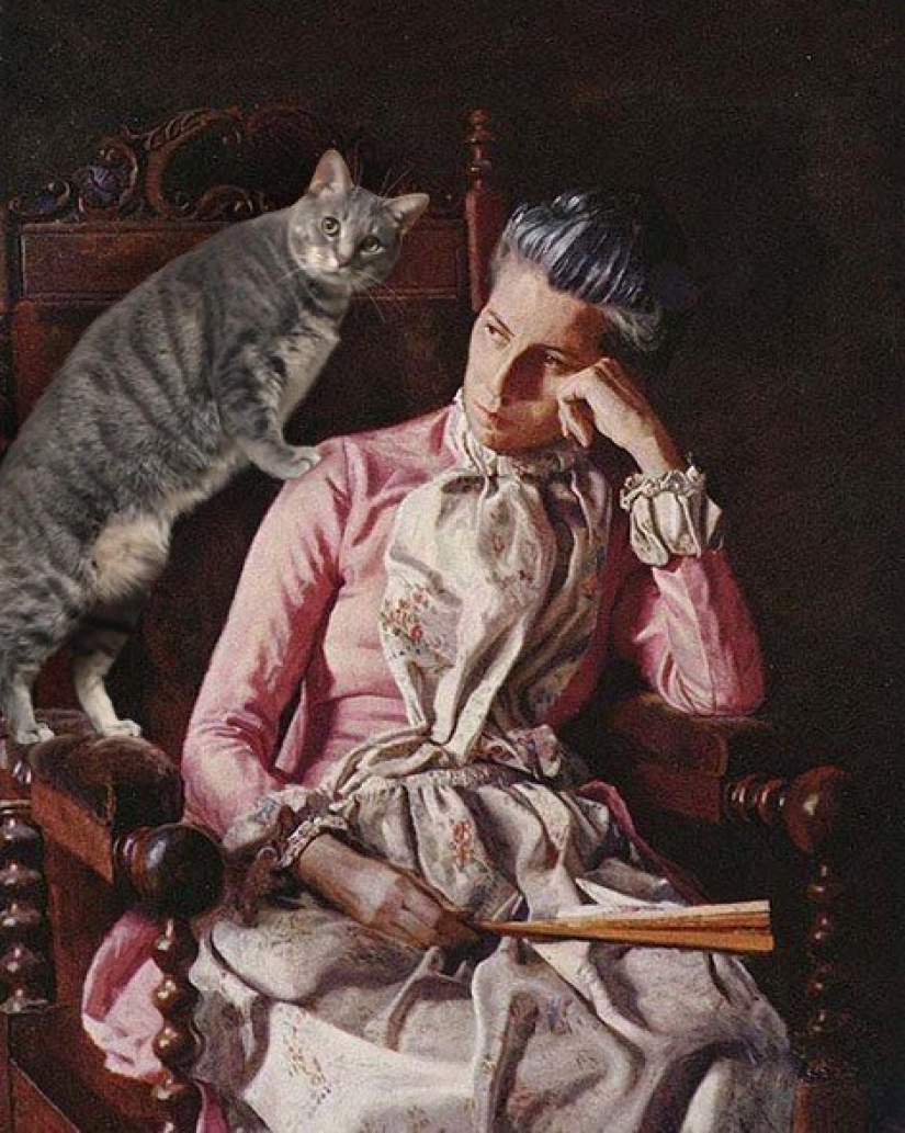 El artista hizo que las pinturas de los viejos maestros fueran aún mejores agregando gatos allí