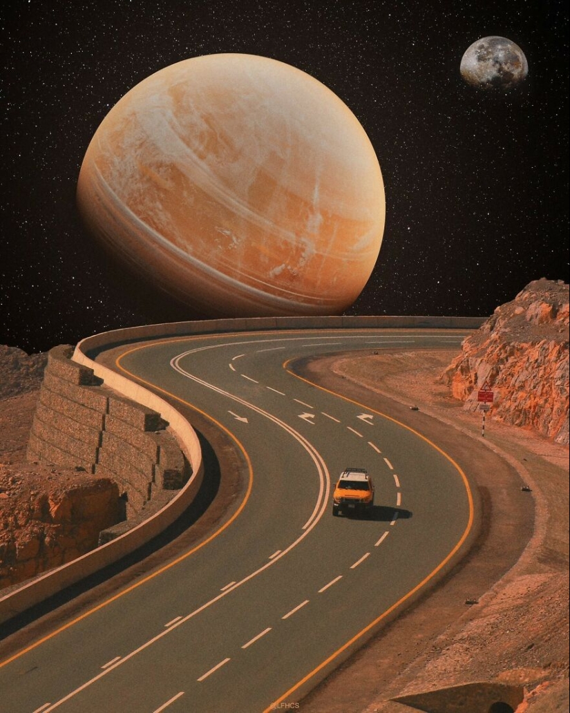 El artista LFHCS crea paisajes espectaculares donde la Tierra se encuentra con el universo