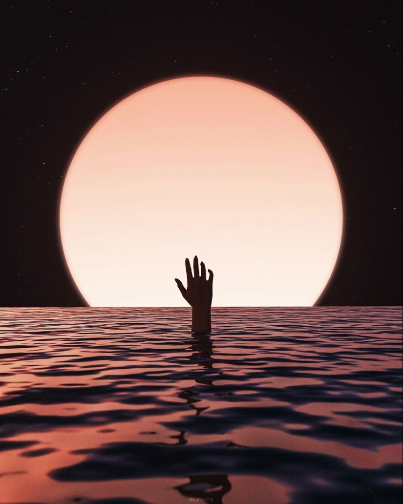 El artista LFHCS crea paisajes espectaculares donde la Tierra se encuentra con el universo