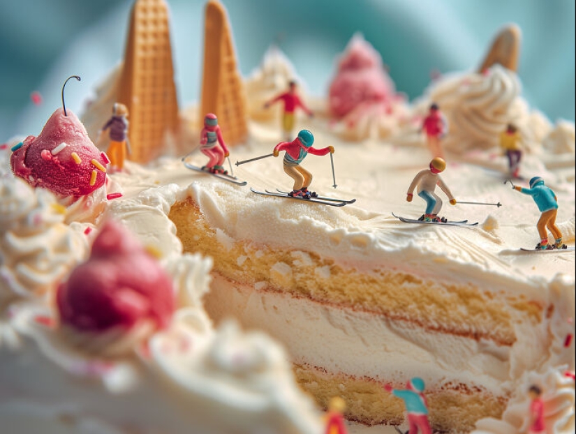 Enchanting Micro-Adventures: 10 Images That I Created With AI Of A Giant Food Galaxy