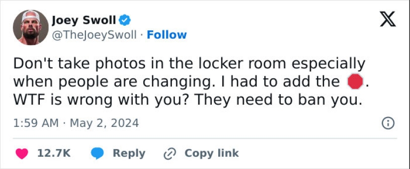 “Espero que el tipo presente cargos”: la controvertida selfie en el vestuario de un asistente al gimnasio expone a un hombre involuntario