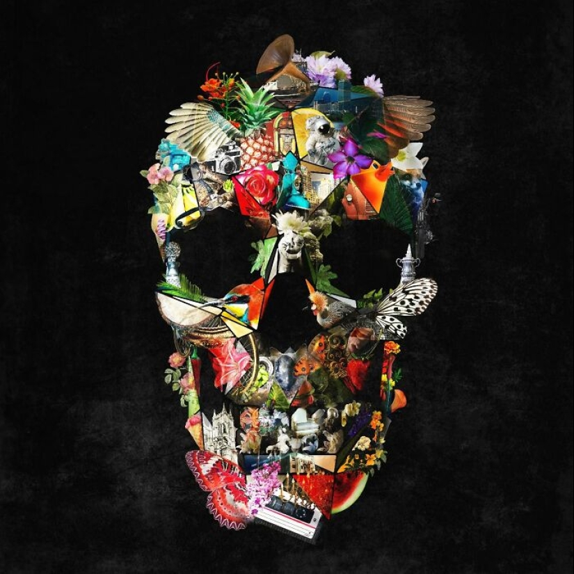 Este artista aporta un toque fresco y moderno al símbolo atemporal de la calavera