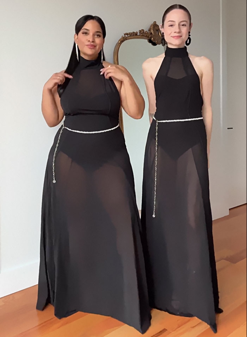 “Estilo, no talla”: dos amigas usan el mismo atuendo para demostrar que no existe un tipo de cuerpo ideal (13 las mejores fotos de todos los tiempos)