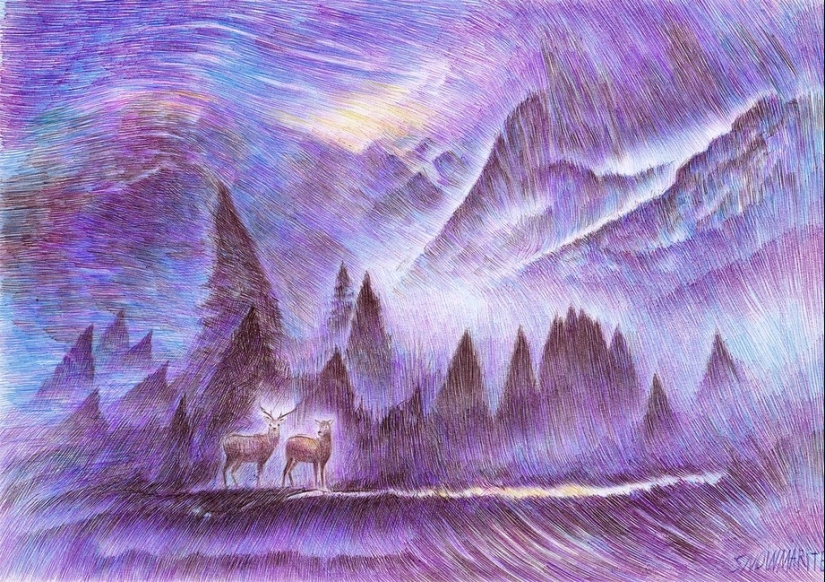 Fascinantes dibujos con bolígrafo de Marite Desayne Fascinantes dibujos con bolígrafo de Marite Desayne