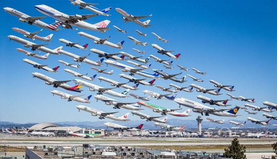 Flocks of iron birds: what traffic flows look like at airports around the world