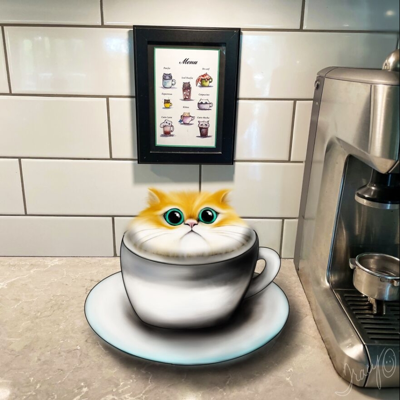 Hago arte lindo agregando animales dibujados a fotos aleatorias