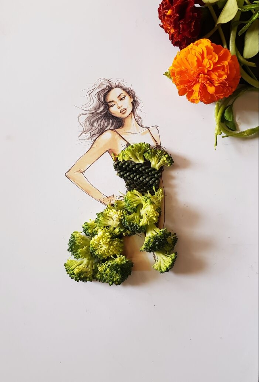 I Created Unique Dresses Using Pulses, Fruit And Vegetables I Created Unique Dresses Using Pulses, Fruit And Vegetables