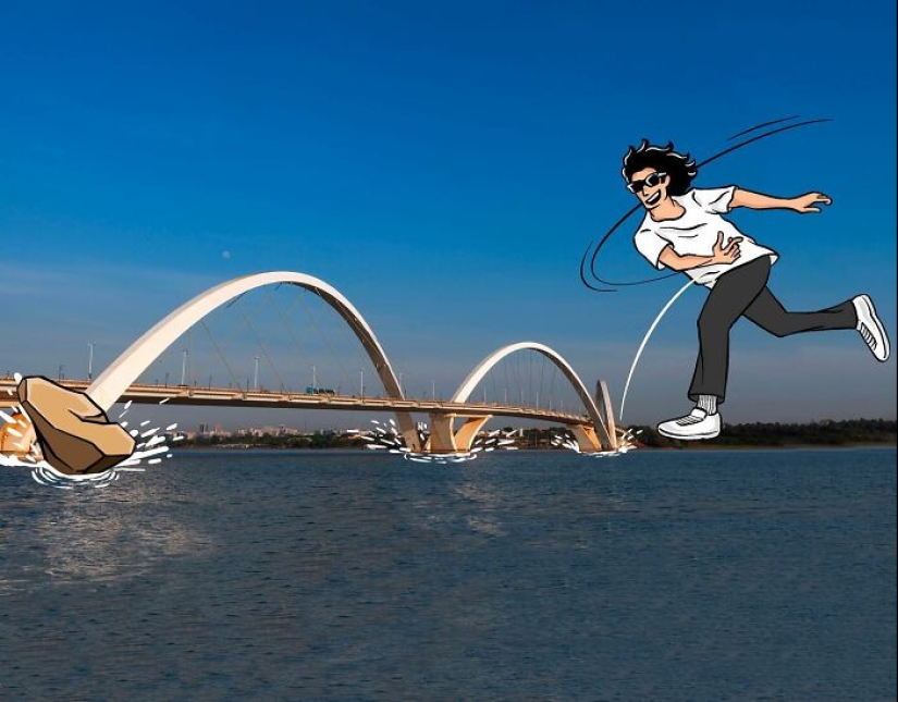 Illustrator infunde magia en momentos mundanos con divertidos dibujos en escenas de la vida real