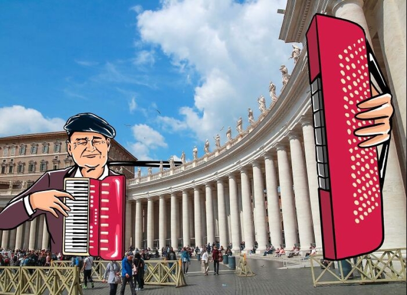 Illustrator infunde magia en momentos mundanos con divertidos dibujos en escenas de la vida real