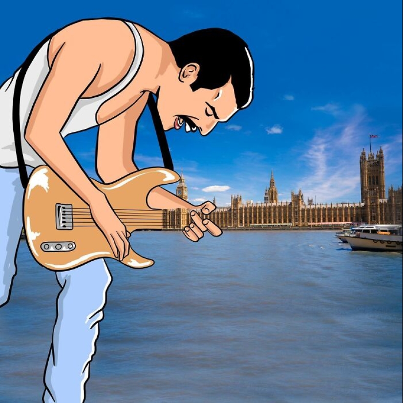 Illustrator infunde magia en momentos mundanos con divertidos dibujos en escenas de la vida real